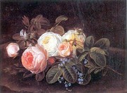 A Still Life with Roses and Forget-Me-Nots - Art Print by Hansine Kernn eckersberg | Movie Poster Prints from Posterazzi
