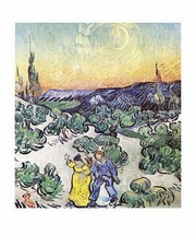 La Promenade le Soir a Saint-Remy - Art Print by Vincent Van Gogh | Movie Poster Prints from Posterazzi