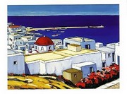 Coupole Rouge a Mykonos - Art Print by Jean-Claude Quilici | Movie Poster Prints from Posterazzi