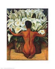 Nude With Calla Lilies - Art Print by Diego Rivera | Movie Poster Prints from Posterazzi