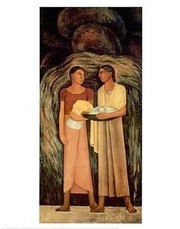 Women With Flowers And Vegetables - Art Print by Diego Rivera | Movie Poster Prints from Posterazzi