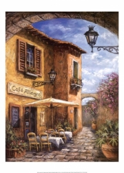 Courtyard Caf - Art Print by Malcolm Surridge | Movie Poster Prints from Posterazzi