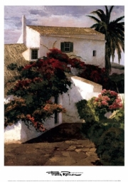 Courtyard Blossoms - Art Print by Poch Romeu | Movie Poster Prints from Posterazzi