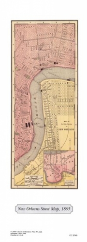 "New Orleans Street Map, c.1895" - Art Print | Movie Poster Prints from Posterazzi