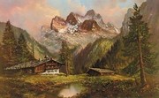 Berghof Mit Dachsteingebirge - Art Print by Helmut Glassl | Movie Poster Prints from Posterazzi