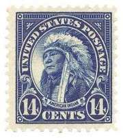 American Indian Stamp - Art Print by  US Postage | Movie Poster Prints from Posterazzi