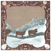 3 vaches dans la neige - Art Print by Nathalie Renzacci | Movie Poster Prints from Posterazzi