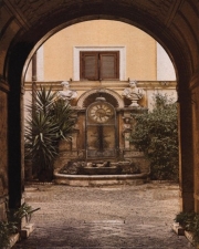 Courtyard Clock - Art Print by Kenneth Gregg | Movie Poster Prints from Posterazzi