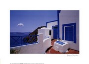 Blue Shutters with Cloud - Art Print by Yiorgos Depollas | Movie Poster Prints from Posterazzi