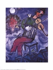 Blue Violinist - Art Print by Marc Chagall | Movie Poster Prints from Posterazzi