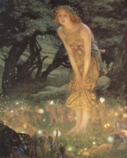 "Midsummer Eve, c.1908" - Art Print by Edward Robert Hughes | Movie Poster Prints from Posterazzi