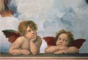 "The Cherubim Putti Angels of The Sistine Madonna, c.1514" - Art Print by  Raphael | Movie Poster Prints from Posterazzi