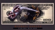 $100 Bill with Dice - Art Print by Michael Godard | Movie Poster Prints from Posterazzi