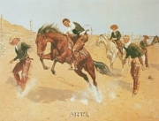 "Turn Him Loose, Bill" - Art Print by Frederic Remington | Movie Poster Prints from Posterazzi