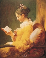 A Young Girl Reading - Art Print by Jean-Honore Fragonard | Movie Poster Prints from Posterazzi