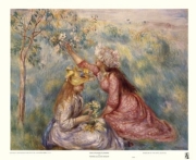Girls Picking Flowers - Art Print by Pierre-Auguste Renoir | Movie Poster Prints from Posterazzi