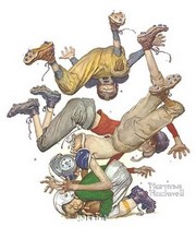 First Down - Art Print by Norman Rockwell | Movie Poster Prints from Posterazzi