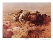 Indian Buffalo Hunt - Art Print by Charles M. Russell | Movie Poster Prints from Posterazzi