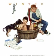 A Lickin' Good Bath - Art Print by Norman Rockwell | Movie Poster Prints from Posterazzi