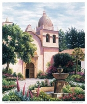 Carmel Mission Fountain - Art Print by Barbara Felisky | Movie Poster Prints from Posterazzi