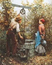 At The Well - Art Print by Daniel Ridgway Knight | Movie Poster Prints from Posterazzi