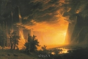 "Sunset in the Yosemite Valley, 1868" - Art Print by Albert Bierstadt | Movie Poster Prints from Posterazzi