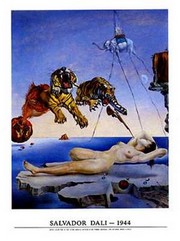 "Dream Caused by the Flight of a Bee Around a Pomegranate, A Second Before Awakening, c.1944" - Art Print by Salvador Dali | Movie Poster Prints from Posterazzi