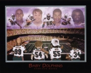 "Baby Dolphins - Williams, Seau, Thomas, & Taylor" - Art Print by Harrison Woods | Movie Poster Prints from Posterazzi