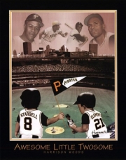 Awesome Little Twosome - Clemente & Stargell - Art Print by Harrison Woods | Movie Poster Prints from Posterazzi