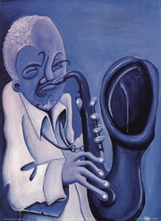 Blue Jazzman II - Art Print by Patrick Daughton | Movie Poster Prints from Posterazzi