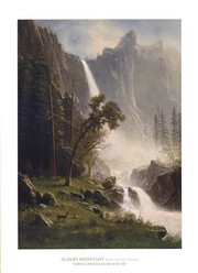 "Bridal Veil Falls, Yosemite" - Art Print by Albert Bierstadt | Movie Poster Prints from Posterazzi