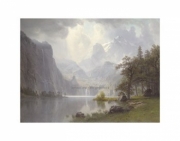 "In the Mountains, 1867" - Art Print by Albert Bierstadt | Movie Poster Prints from Posterazzi
