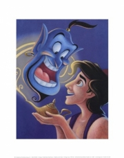 Aladdin and the Genie - The Magic Lamp - Art Print by Walt Disney | Movie Poster Prints from Posterazzi