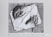 Drawing Hands - Art Print by M.C. Escher | Movie Poster Prints from Posterazzi