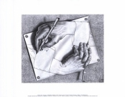 Drawing Hands - Art Print by M.C. Escher | Movie Poster Prints from Posterazzi