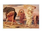 Greek Girls Picking up Pebbles - Art Print by Frederic Leighton | Movie Poster Prints from Posterazzi