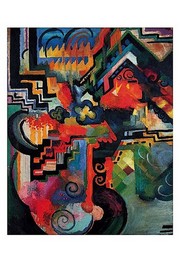 Colored composition (Hommage a? Sebastin Johann Bach) - Art Print by August Macke | Movie Poster Prints from Posterazzi