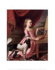 "Young Lady with a Bird and Dog, 1767" - Art Print by John Copley | Movie Poster Prints from Posterazzi