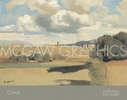"The Roman Campagna, with the Claudian Aqueduct, probably 1826" - Art Print by Jean-Baptiste Camille Corot | Movie Poster Prints from Posterazzi