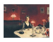 John Singer Sargent Le verre de porto (A Dinner Table at Night), 1884 14 x 11 Poster Print