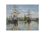 "Ships Riding on the Seine at Rouen, 1872/1873" - Art Print by Claude Monet | Movie Poster Prints from Posterazzi