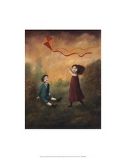 Children Playing: Kite - Art Print by Stephen Mackey | Movie Poster Prints from Posterazzi