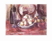 "Apples, Bottle, and Chair Back" - Art Print by Paul Cezanne | Movie Poster Prints from Posterazzi