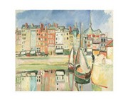 "Old Houses Along the Honfleur Dock, 1906" - Art Print by Raoul Dufy | Movie Poster Prints from Posterazzi