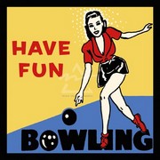 Unknown Have Fun Bowling 12 x 12 Poster Print
