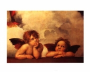 "The Cherubim Putti Angels of The Sistine Madonna, c.1514" - Art Print by  Raphael | Movie Poster Prints from Posterazzi