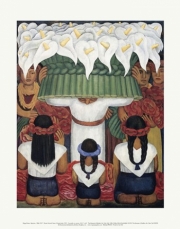 "Flower Festival: Feast of Santa Anita, 1931" - Art Print by Diego Rivera | Movie Poster Prints from Posterazzi