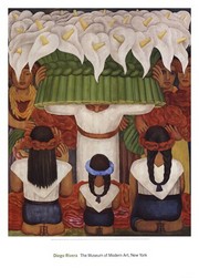 "Flower Festival: Feast of Santa Anita, 1931" - Art Print by Diego Rivera | Movie Poster Prints from Posterazzi