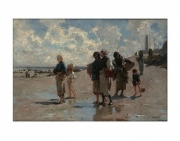 "Fishing for Oysters at Cancale, 1878" - Art Print by John Singer Sargent | Movie Poster Prints from Posterazzi