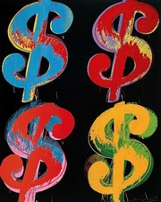"$4, 1982 (blue, red, orange, yellow)" - Art Print by Andy Warhol | Movie Poster Prints from Posterazzi